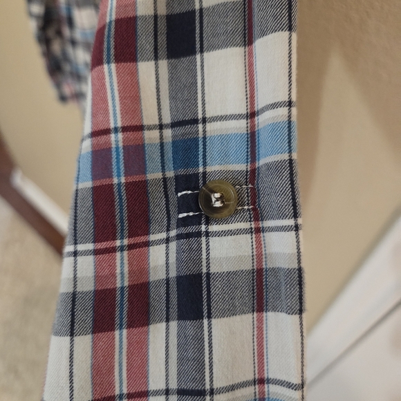 Papaya Women Blue Plaid Button up Western Cowboy Long Sleeve Shirt size Large - Picture 6 of 8